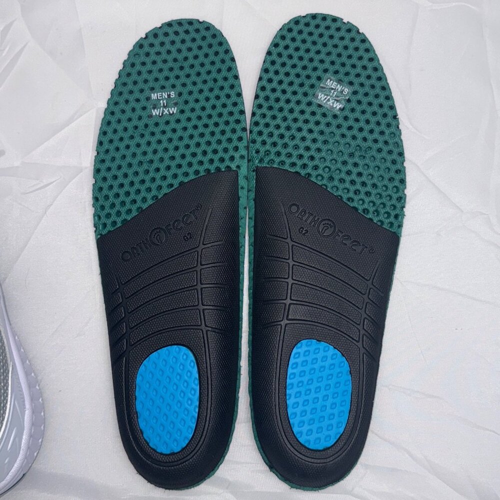 Orthofeet Mens Shoes Wide Fit US Size 11 2E White Leather Lace-Up Supportive - Picture 10 of 11